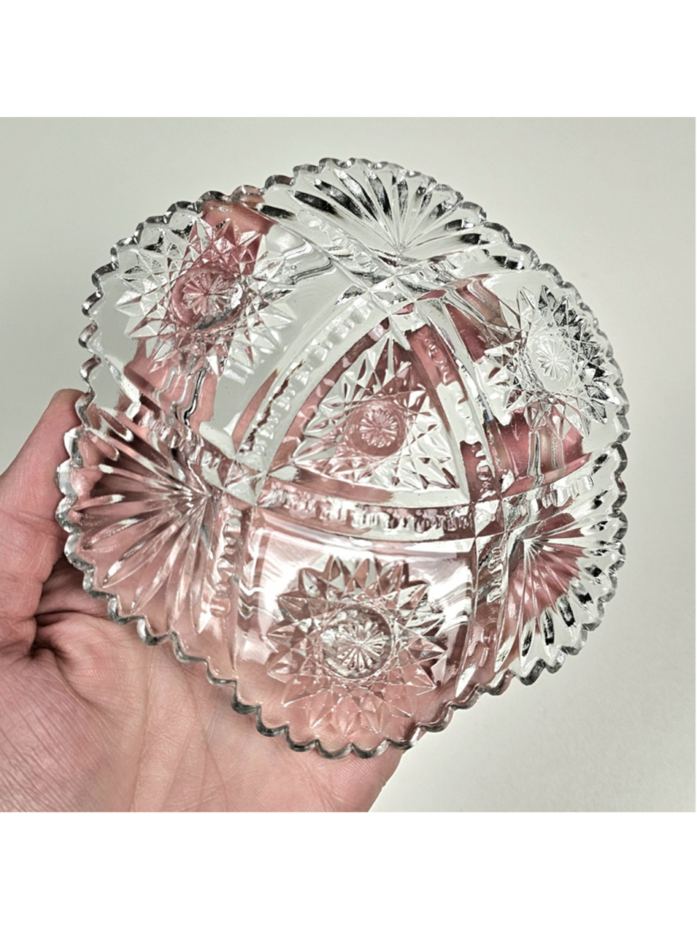 1910 Indiana Glass Oval Star Child Toy Miniature Covered Butter Dish No300 - Picture 12 of 12